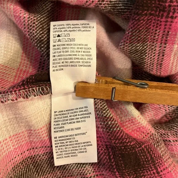 **2/$18** AEO Oversized Hooded Flannel - Size Medium - Picture 9 of 10
